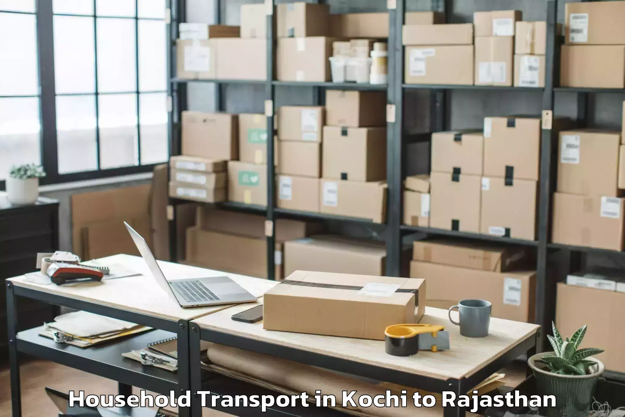 Book Kochi to Kherwara Household Transport Online